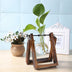 Glass and Wood Vase Planter Table Desktop