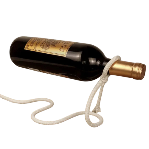 Suspended Rope Wine Bottle Holder