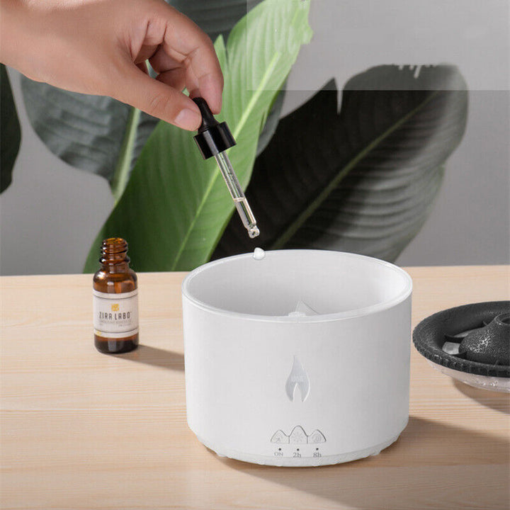 Volcano Flame Air Humidifier Light Ultrasonic Essential Oil Aroma Diffuser for Home Room Fragrance Jellyfish Mist Smoke Steamers