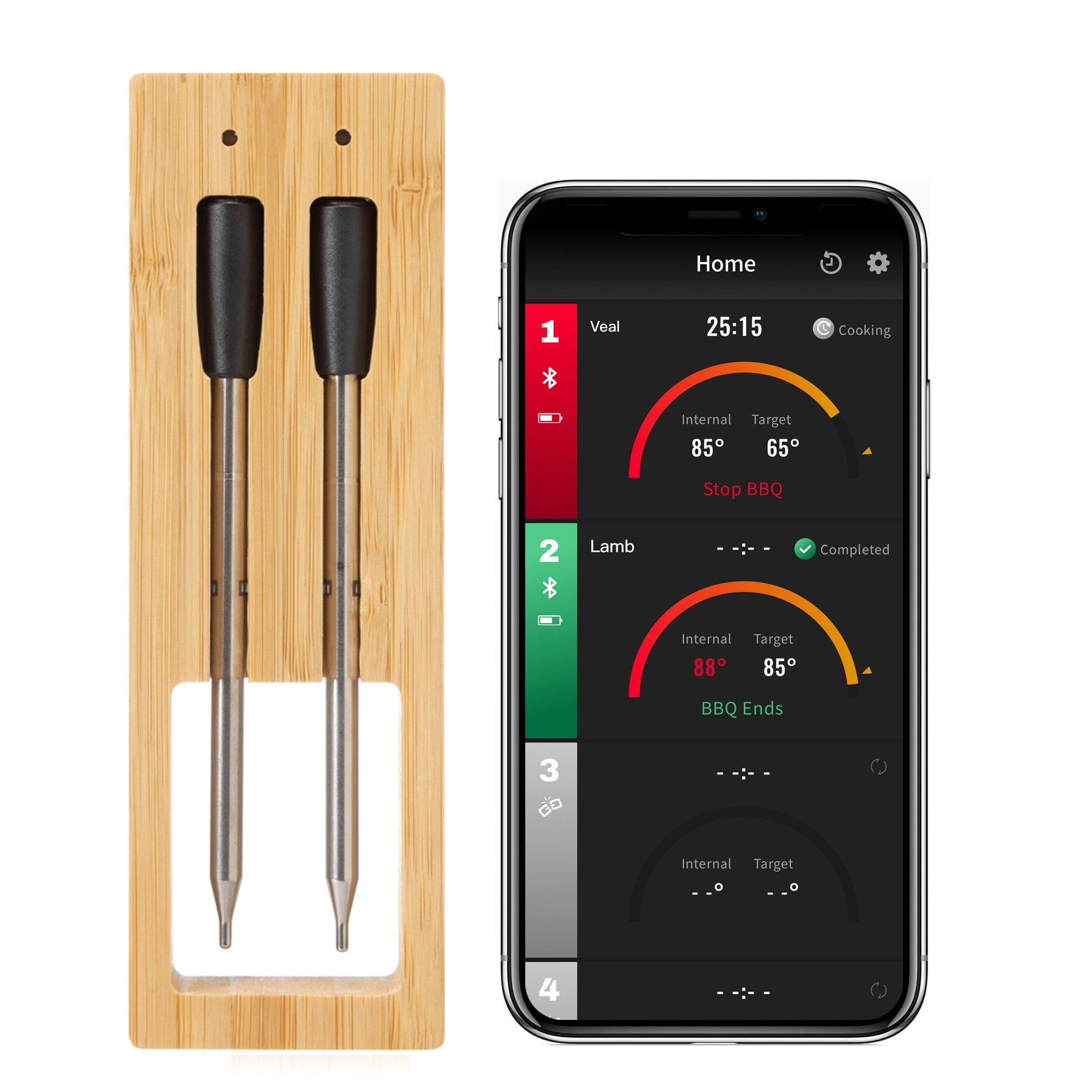 Wireless food outlet thermometer